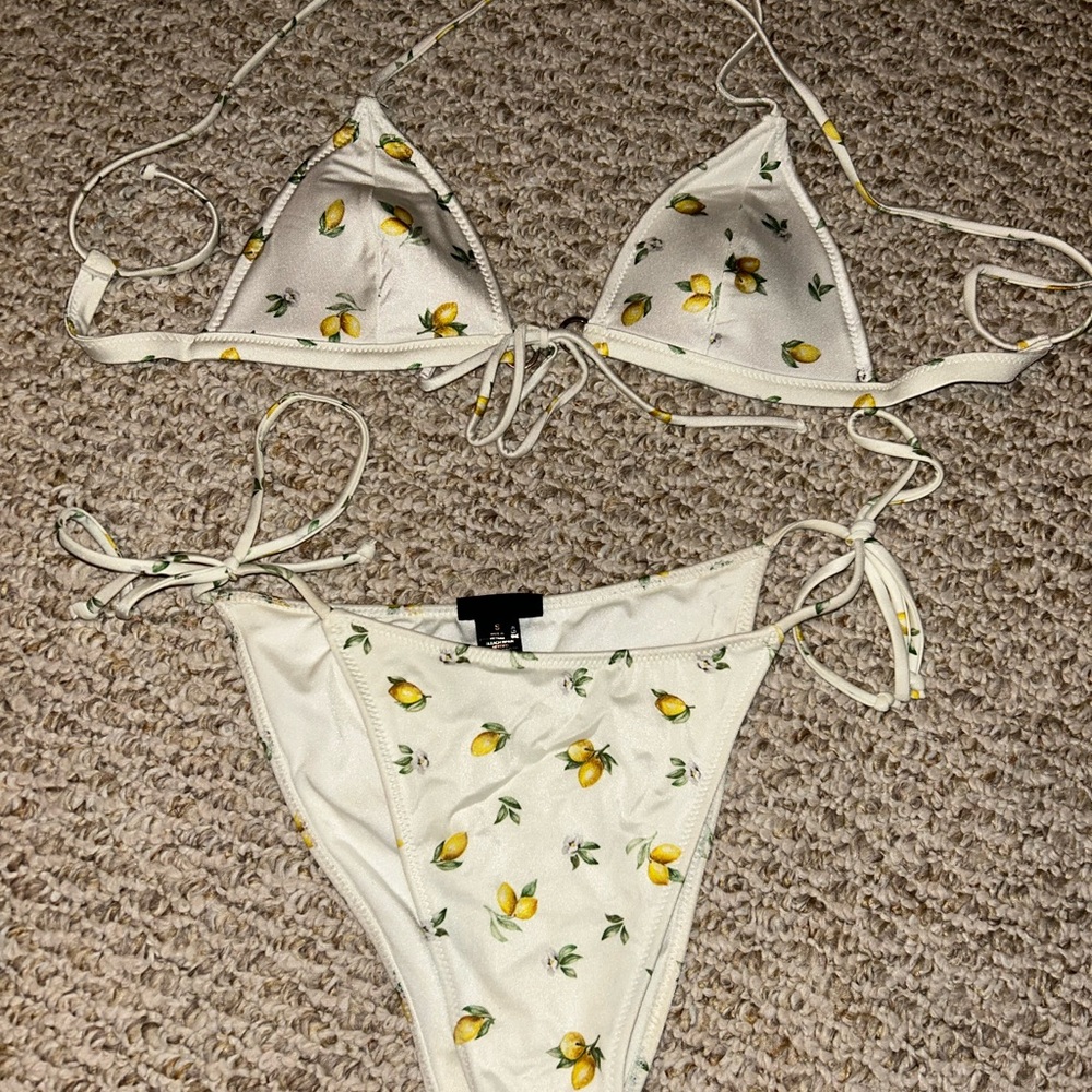 Lemon Print Bikini Set